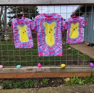 Tyedye Easter Bunny Peep Adult S-XL Purple|Pink